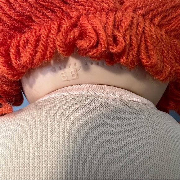Vintage 1980’s Cabbage Patch Kids Tooth Orange Red Hair Blue Eyes Girl Doll ‘85 - Picture 5 of 8
